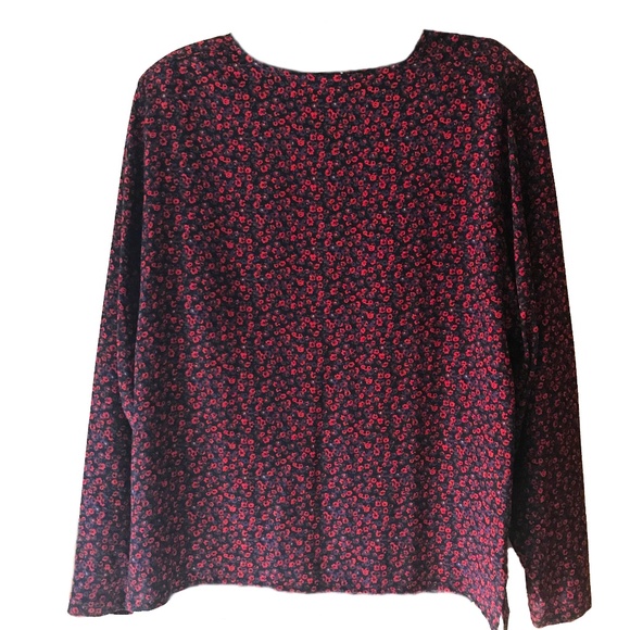 VINTAGE ORCHID Red & Navy Floral Skirt and Top Set Size 10 - Picture 2 of 6